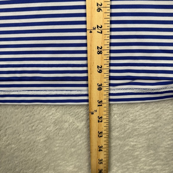 Turtleson Performance Polo Shirt Men Large Blue White Stripe Golf Southern Hills - Picture 6 of 8